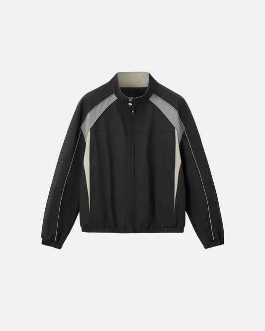 Reflective colour-block windbreaker jacket with a loose streetwear fit