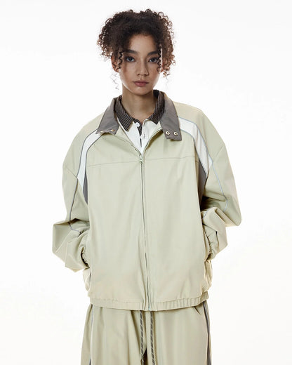 Lightweight colour-block jacket designed for outdoor and urban wear