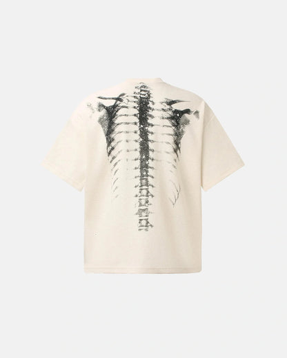 Relaxed hemline of the waffle knit boxy T-shirt