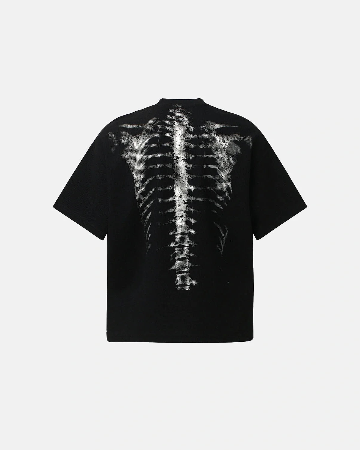 Textured waffle knit fabric on the ribcage graphic T-shirt