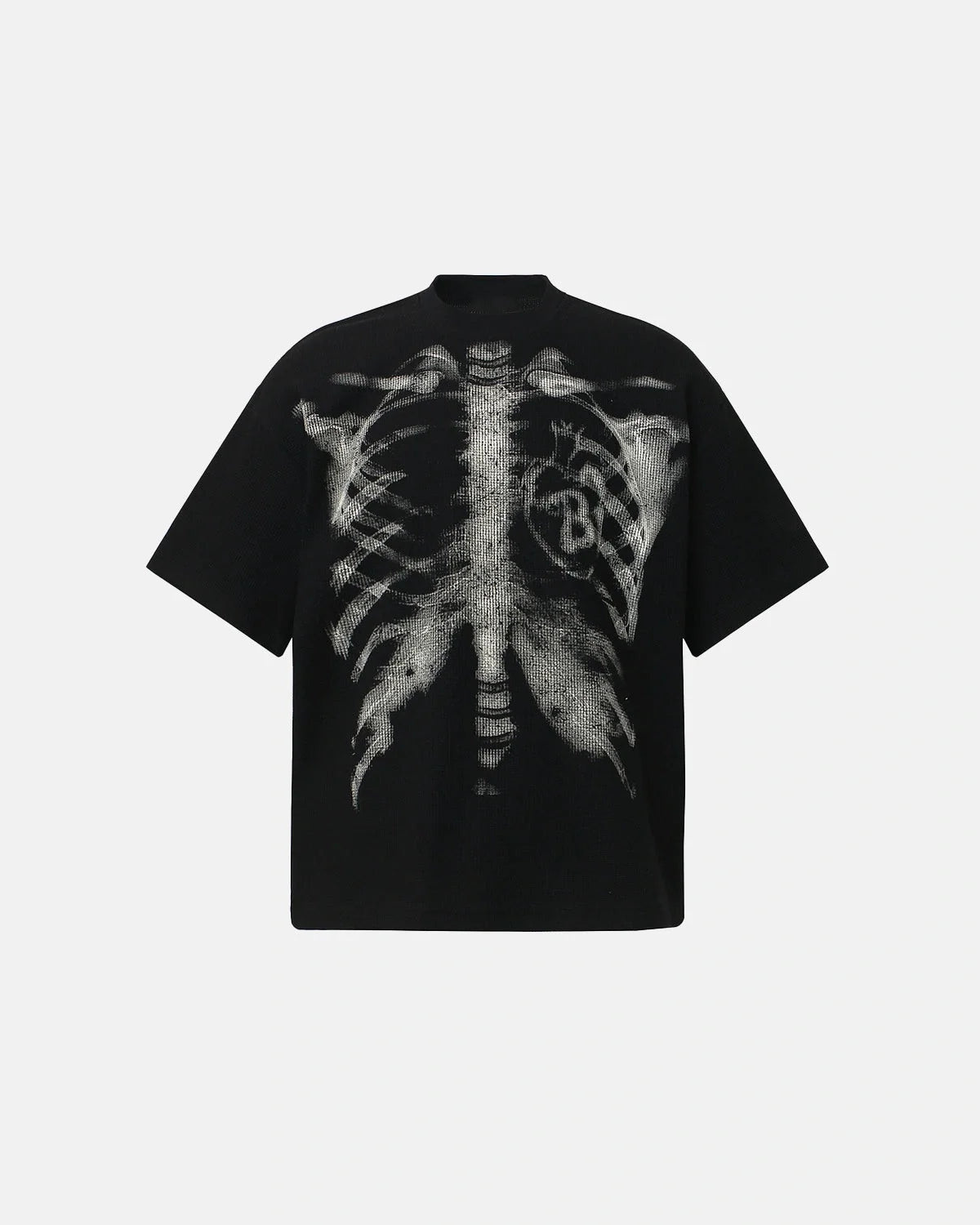 Ribcage Graphic Waffle Knit Boxy T-Shirt