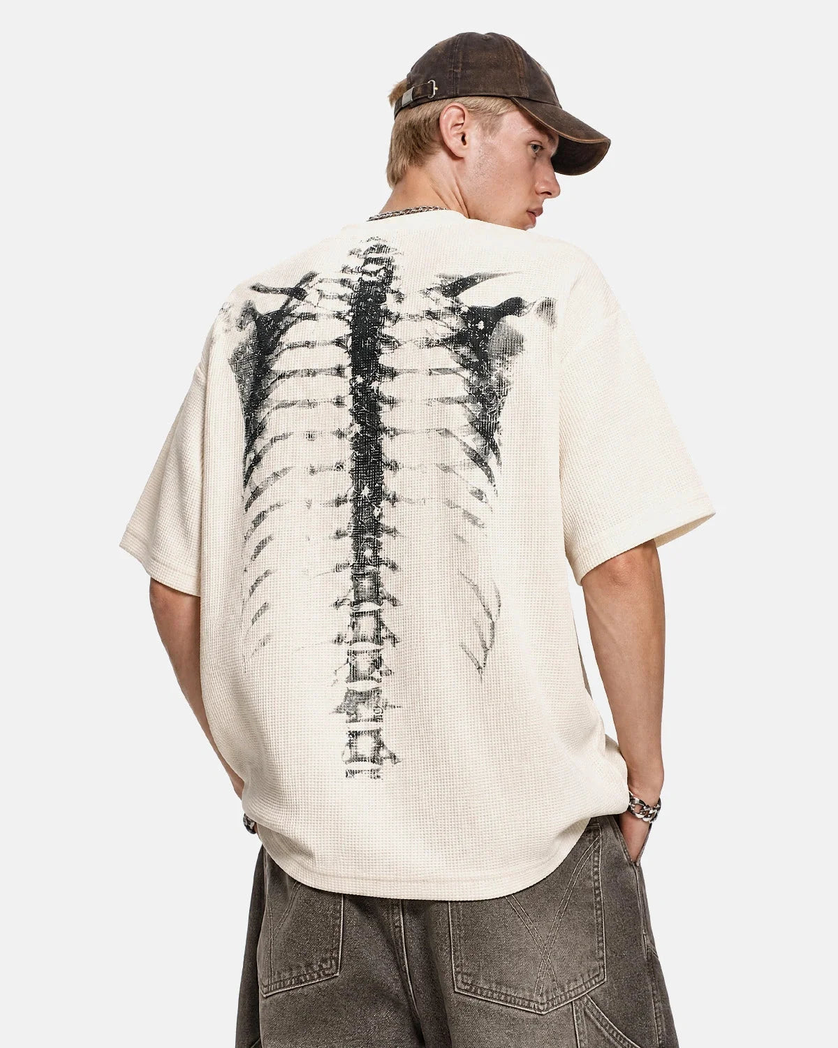 Full view of the casual ribcage graphic T-shirt