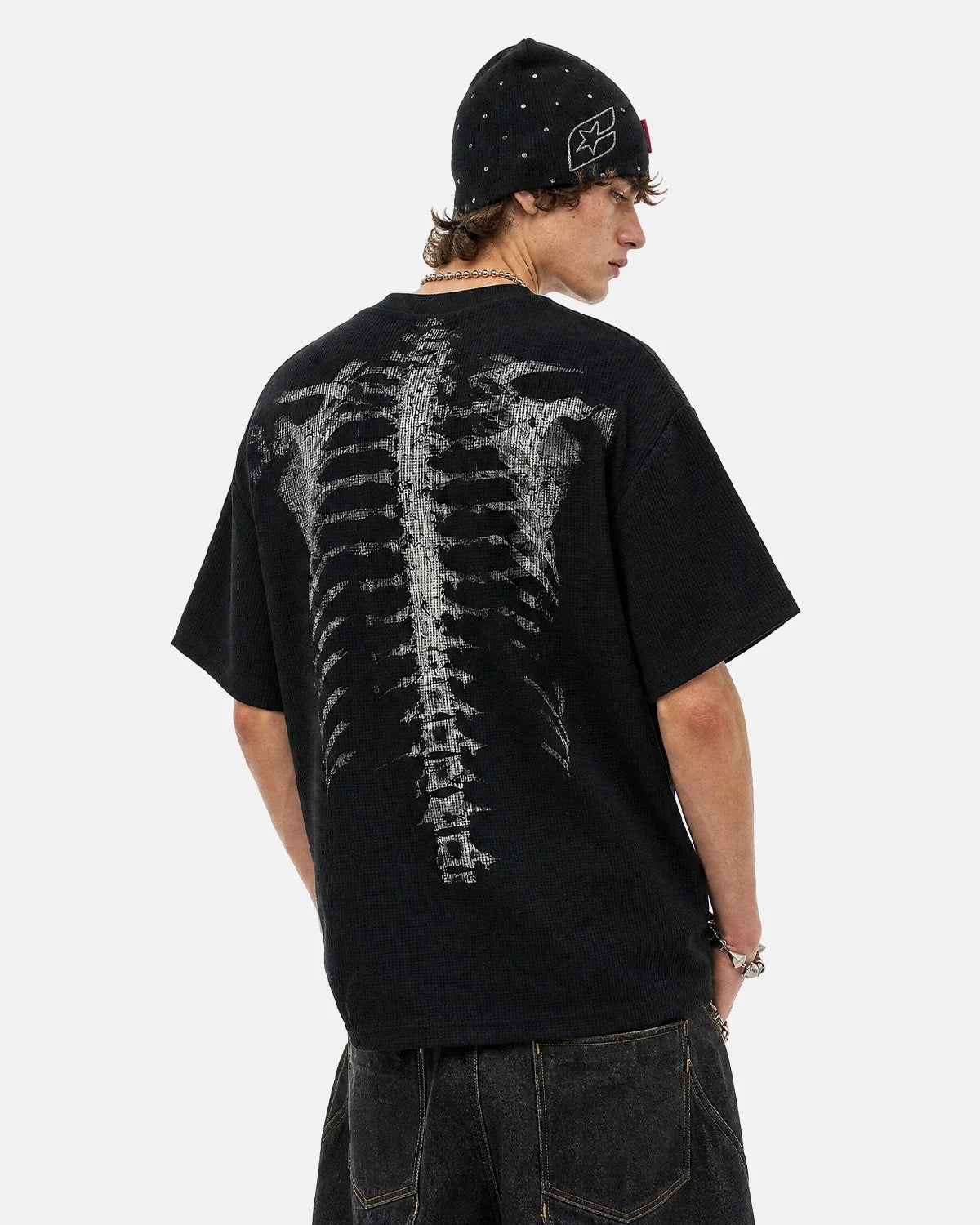 Boxy silhouette of the ribcage graphic T-shirt