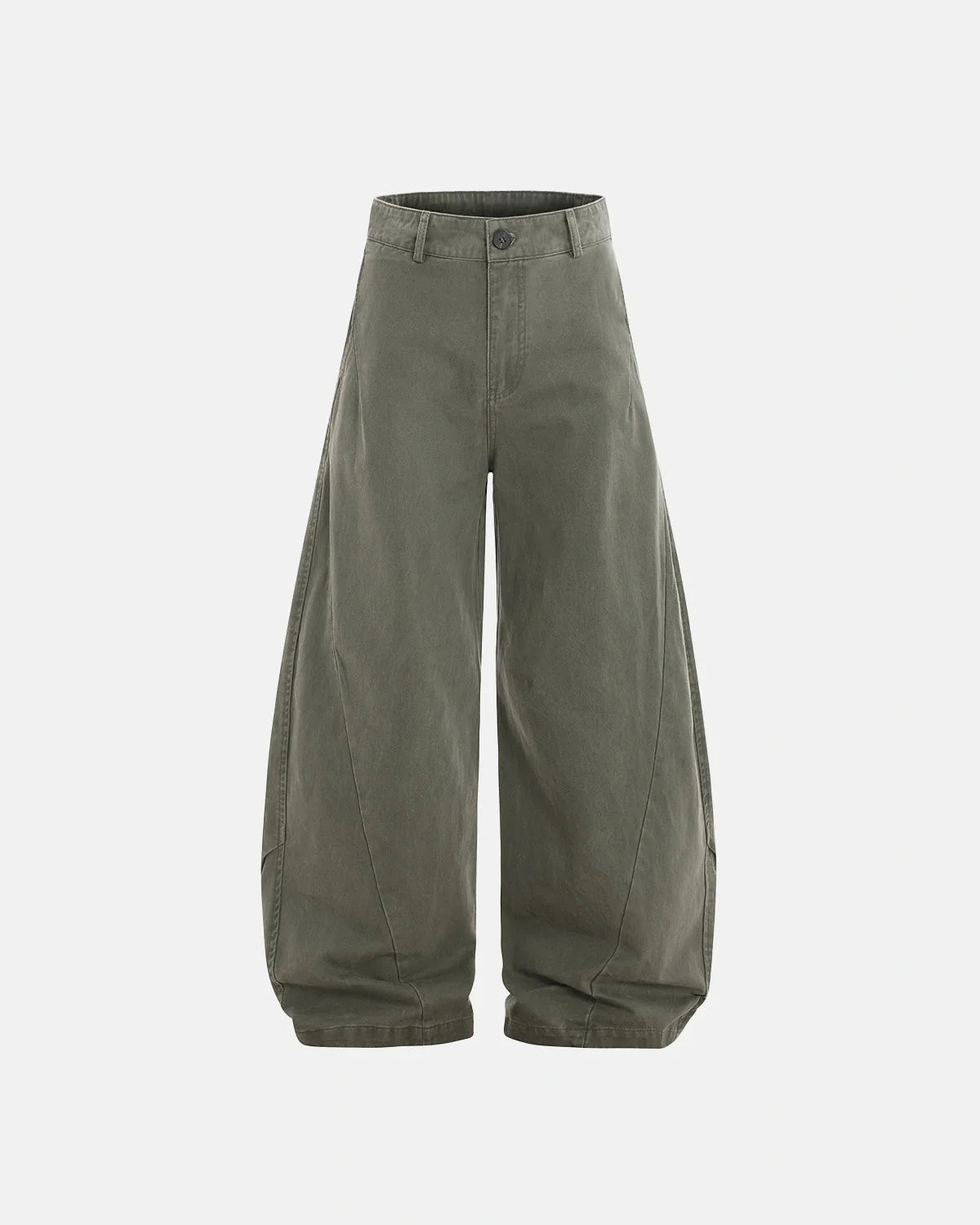 Close-up of a cargo pocket on washed cotton trousers