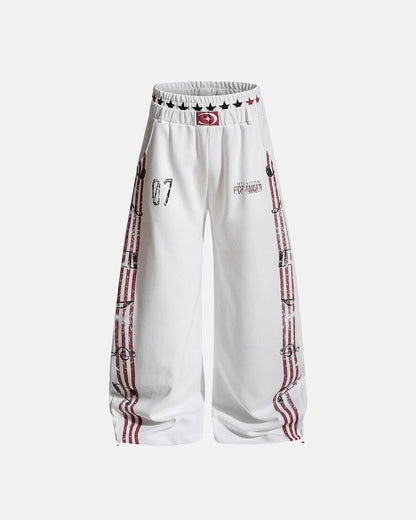 Music Graphic Barrel-Leg Joggers