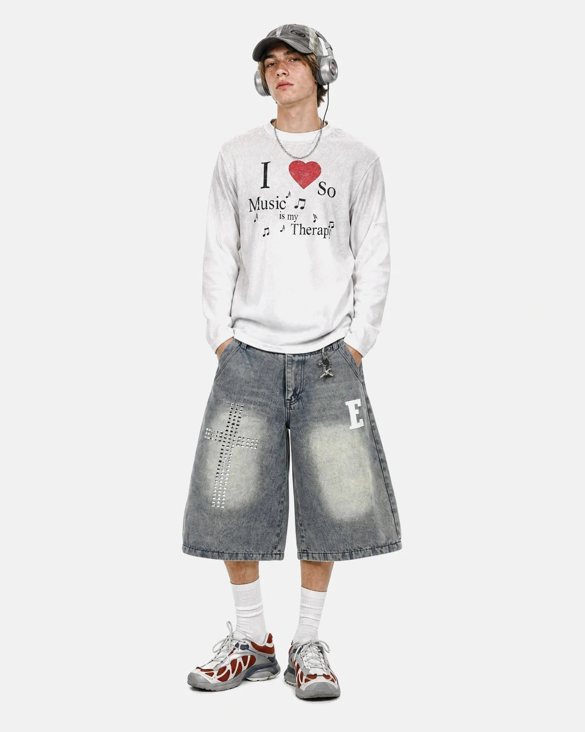 Long sleeve T-shirt featuring a bold music-inspired front graphic