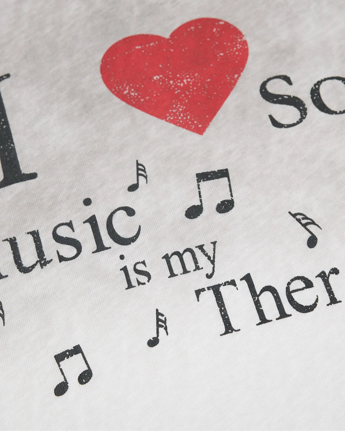 Back view of the washed cotton music graphic long sleeve T-shirt