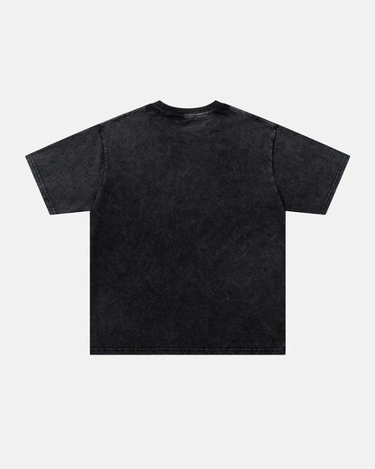 Boxy T-shirt with flame motif and relaxed fit shown on a plain background