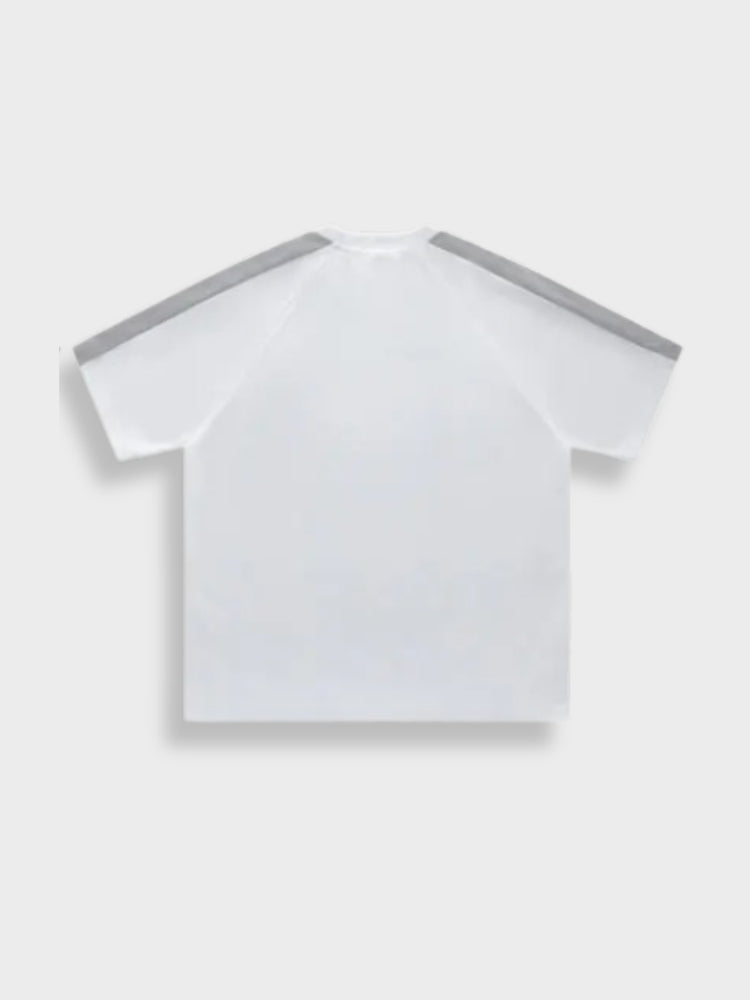 Detailed view of the vintage-inspired T-shirt design